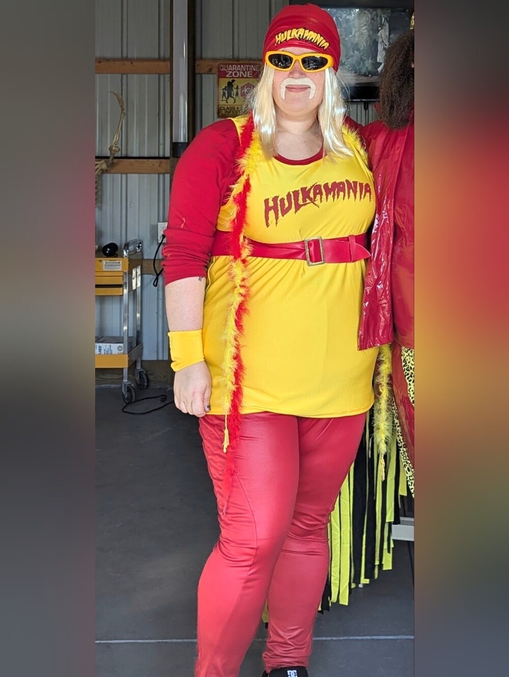 Women's Yellow & Red Jumpsuit-Inspired Pants Set